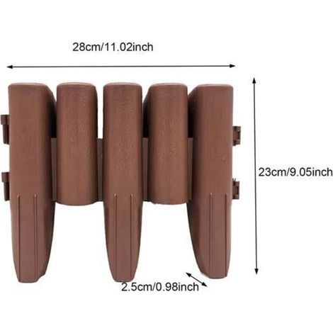Clôture de jardin, panneaux de clôture en plastique, clôture extérieure de style champêtre, clôture décorative pour mariage, lot de 5 (1/4)