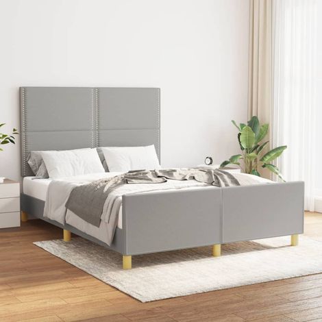 Cadre de lit sans matelas-Structure de lit gris clair 140x190 cm tissu 325934 (1/5)