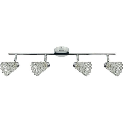 Plafonnier moderne chrome cristaux 4xG9 Candellux (1/2)