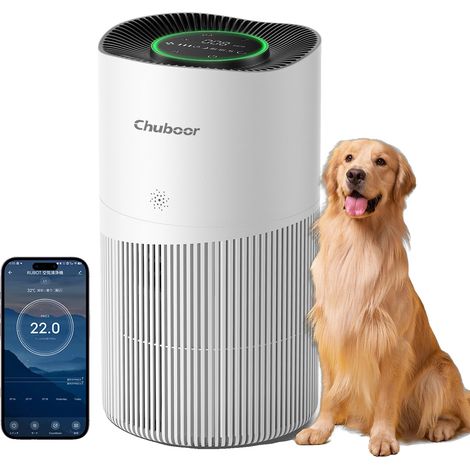 Purificador de aire, filtro HEPA H13 auténtico, funcionamiento ultrasilencioso, blanco, WiFi, 4,5 kg (1/2)