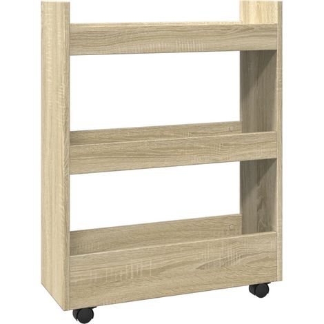 Maison Exclusive - Carrello Stretto a 3 Livelli Rovere Sonoma in Truciolato