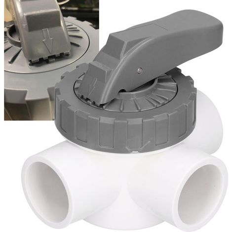 Vanne 3 Voies PVC pour Piscine Résistante et Durable - Emballage Sécurisé - (1/5)