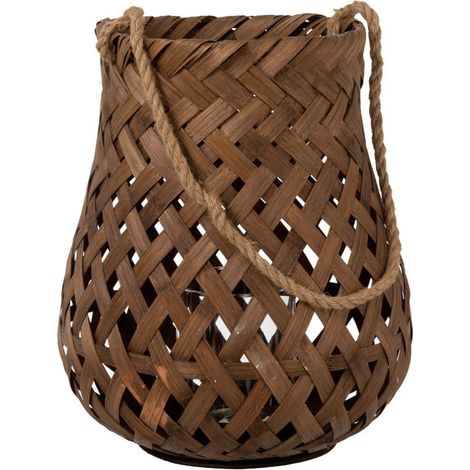 Lanterne Ronde en Bambou "Tresse" 41cm Marron (1/2)