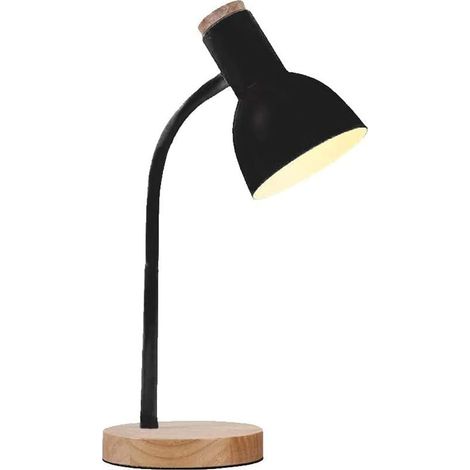 Lampe de bureau LED en bois avec bras - Lampe de lecture - Lampe de bureau - Lampe de chevet (1/5)
