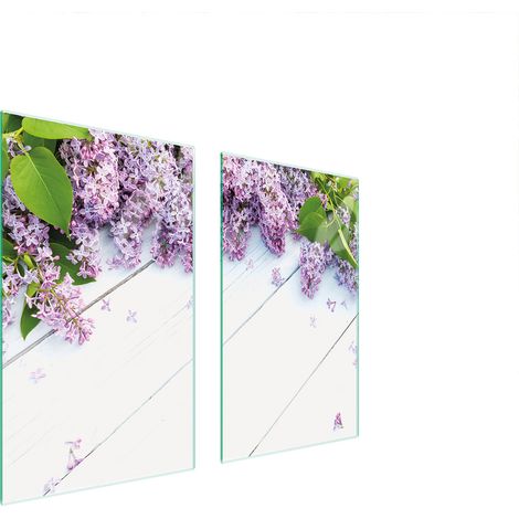 PLAQUE DE PROTECTION EN VERRE POUR POÊLE 75x52 LILAS (1/5)