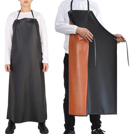 Lot de 2 tabliers PVC imperméables et résistants à l'huile, épaissis - 110×80 cm, Noir (1/3)