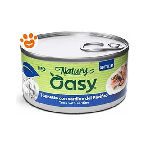 Oasy Cat Natury Soft Jelly Tonnetto con Sardine del Pacifico - Lattina 85 Gr -