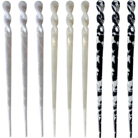 Juego de 9 redecillas para el cabello, acetato, estilo vintage, 17,5 cm, para mujeres y niñas. (1/5)