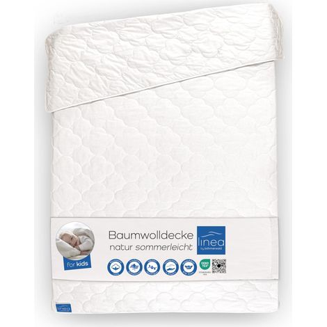 Natur Couette en 100% Coton pour Enfant, Légère pour l'Été, 100 x 135 cm, Convient aux Personnes Allergiques, Lavable à 40 °C Cycle Délicat, Fabriquée en Allemagne (1/5)