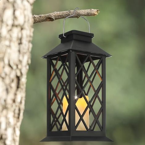 Vela solar colgante LED, apta para uso en exteriores, con sensor inteligente, perfecta para la decoración del jardín (una unidad). (1/3)