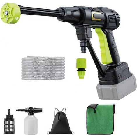 Nettoyeur Haute Pression sur Batterie Non Incluses, Max 120Bar Nettoyeur Haute Pression sans Fil avec Moteur sans Balais, 3 Niveaux Réglables, pour Lavage de Voiture et Nettoyage du Jardin (1/5)