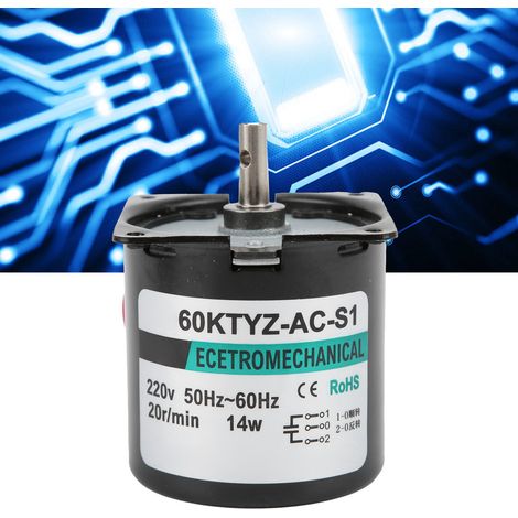 AC-Synchronmotor XD60KTYZ, 14W Permanentmagnetmotor mit niedriger Drehzahl, drehmomentstarker, bidirektionaler Mikromotor mit niedriger Drehzahl, 20 U/min Mittelwelle, AC220V. (1/5)