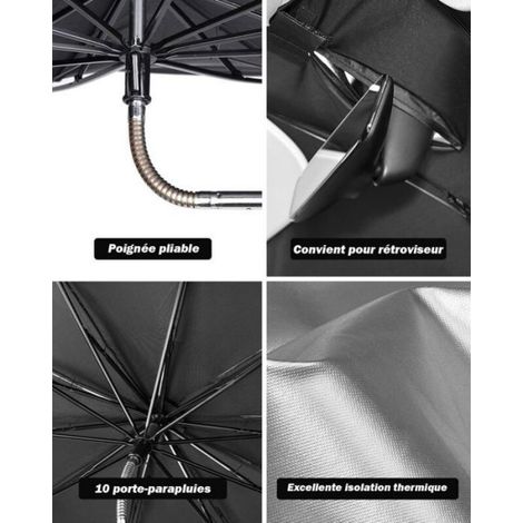 Pare Soleil Voiture Pare Brise Avant, Parapluie Pare-Soleil de Pare-Brise Auto Anti-UV Pratique et Pliable Universel pour la Plupa (1/4)