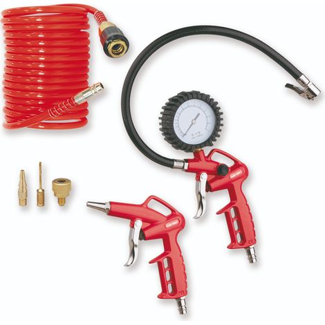 Kit accessoires compresseur avec tuyau spiral 5 m et soufflette PRODIF - 5017NH (1/2)