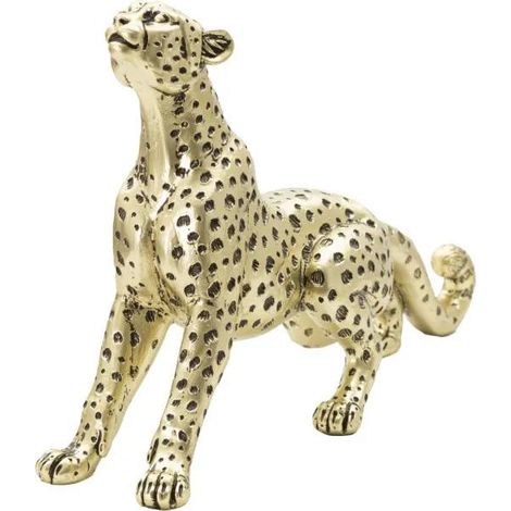 Mauro Ferretti Statuette Léopard Doré et Noir 33 cm