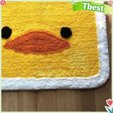 Tbest Paillasson d'intérieur Tapis de porte intérieur Absorption piscine d'exterieur Petit Canard Jaune 40x60cm/15.75x23.62in (1/4)