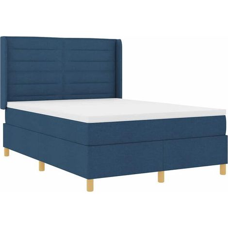 Lit Ă ressorts avec bande lumineuse LED bleue, 140 x 190 cm, tissu. (1/5)