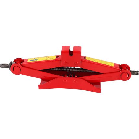 Cric ciseaux professionnel pour coffre de voiture, outil de levage de roue de secours avec poignée, rouge, pour l'extérieur, 1 tonne