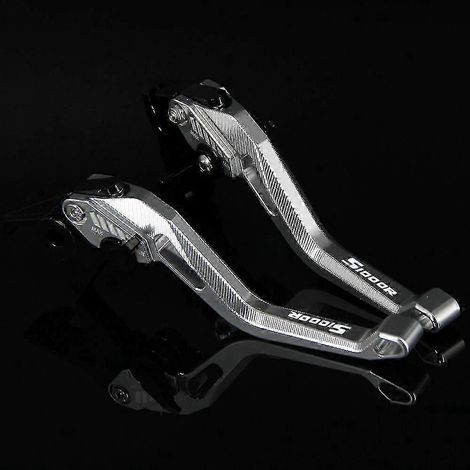 Leviers de frein et d'embrayage CNC réglables, design losange creux 3D breveté, pour moto BMW S1000R (avec et sans cylindrée) 2014 S1000 R (argent) (1/5)