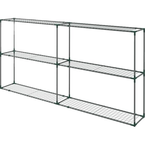 Blumenstand, dreistufiges Design, Metallrahmen, armeegrün (1/2)