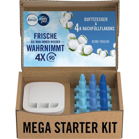 Febreze 3Volution Duftstecker Starterkit  + 4er Nachfüller Reine Frische Ecom