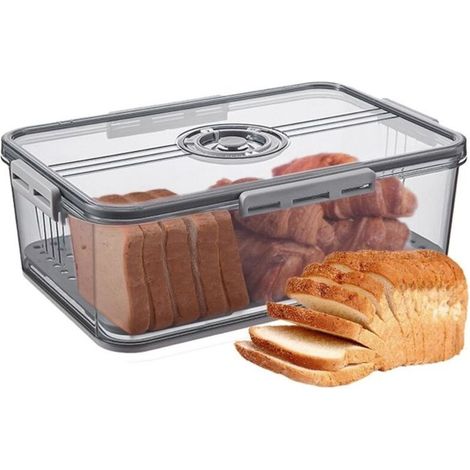 (grau, gelb, weiß) Brotkasten mit luftdichtem Deckel – Brotkasten für die Küchenarbeitsplatte, Timer für selbstgebackenes Brot, Bagels,