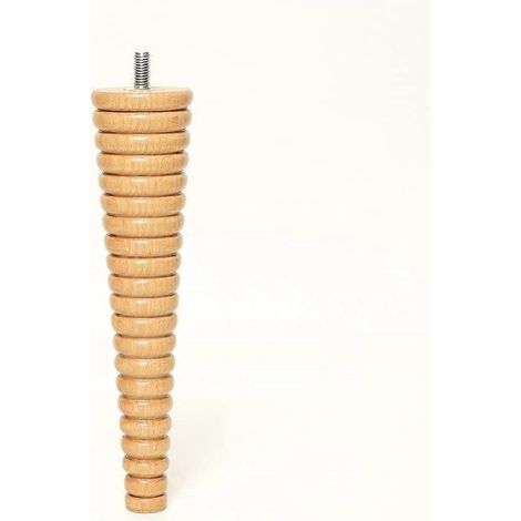 pieds de rechange coniques en bois pour meubles, en hêtre verni transparent, plaque de montage horizontale filetée M8, lot de 4, adaptés aux canapés, armoires et repose-pieds.