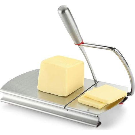 Coupe-fromage en acier inoxydable avec lame pour couper des blocs de fromage, du beurre, de la saucisse et du pain, pour un usage domestique et l'organisation de la cuisine.-AquaForge (1/5)