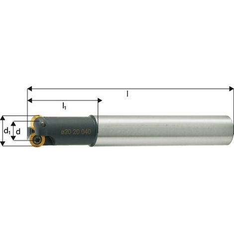 Copiando Taglierina Per Irrigazione Interna, D1 Ø 20 Mm Numero Di Denti 2, Dimensioni D Ø 10Mm, Diametro Del Gambo: 25 Mm, Dimensioni: 180 Mm (1/3)