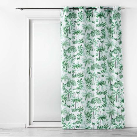 Rideau à Œillets 140 x 260 cm – Polyester Imprimé – Amazonia Vert (1/3)