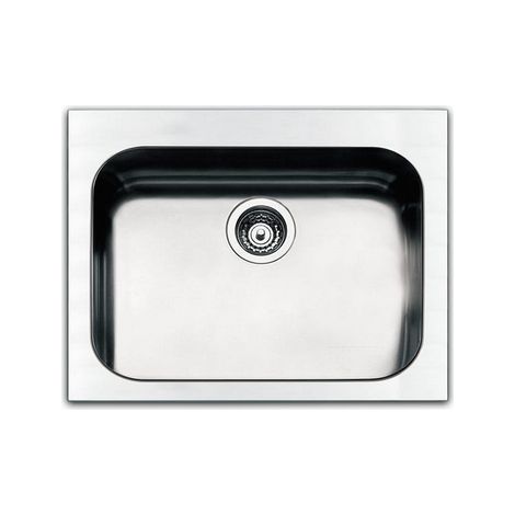 LAVELLO INCASSO IN ACCIAIO SPAZZOLATO 57X51 CM- cm 57 x 51 x 20- APELL- pezzi 1 (1/2)