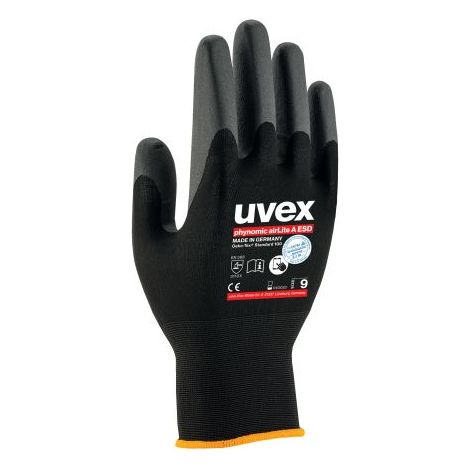 Gants antistatiques Uvex taille 6, S, Sécurité ESD, Noir ( Prix pour 1 paire )
