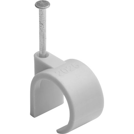 Attache câble - Attache fil électrique - Fixation câble électrique - Fixation et raccordement du câble - Serre câble - Clou de Fixation - Attache Fils Ø 20 A 25 Mm Gris Sachet De 50 - 700421 (1/4)