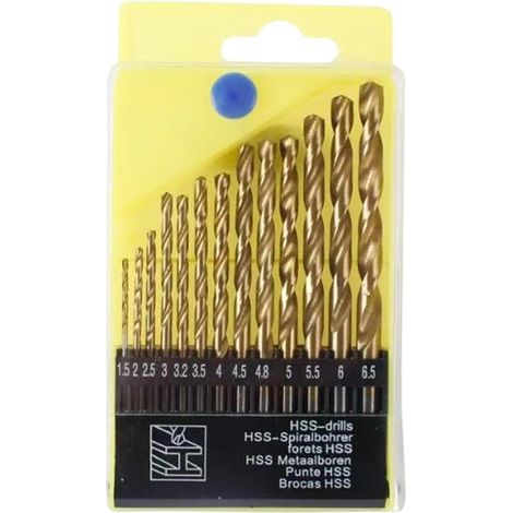 Twist Drill Bits, 13piece Metal Tools, Fast Cutting with Spiral, Strong Grip with Hardened Steel, 5.32x2.99x0.55 Inches Diy Kit, Multipurpose Longtail for Carpenters Workshops Maintenance (1/5)