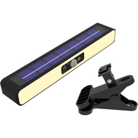 Lampe Solaire - 36 Led 600 Lumen - Étanche Ip65 - À Pince Pour Clôture Jardin Terrasse - 1200 Mah - Jaune (1/5)