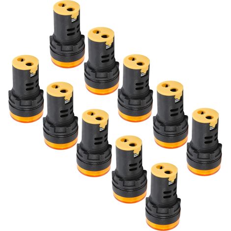 10 Stück AD16‑22DS Gelbe LED-Anzeigeleuchte mit hoher Helligkeit für Signalanzeige, AC/DC 110 V (1/5)