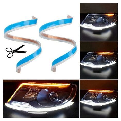 Pair - Bande LED phare de voiture Drl 45 cm avec feux de jour à Signal séquentiel dynamique (1/5)