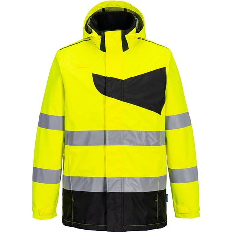 Portwest PW2 Warnschutz Regenjacke Gelb/Schwarz XXXL