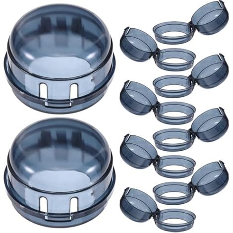 Lot de 10 housses de bouton de cuisinière à gaz et électriques pour cuisinières à gaz et électriques, protections de sécurité translucides pour éviter le fonctionnement accidentel du poêle (1/4)