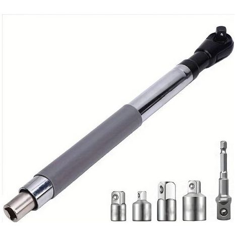 Akku-Elektro-Ratschenschlüssel mit abnehmbarem Adapter – kompatibel mit 1/2", 1/4" und 3/8" Steckschlüsseln – Verlängerung für Kfz-Reparaturen und Schlagschrauber (1/5)