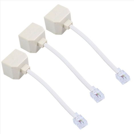 Convient pour les adaptateurs répartiteurs de filtre RJ11 mâle vers double femelle (3 unités) (1/3)