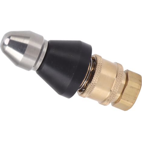 Buse de nettoyage de canalisations en acier inoxydable G1/4, adaptateur fileté femelle G3/8 durable, buse de pression pour tuyaux de drainage (1/5)