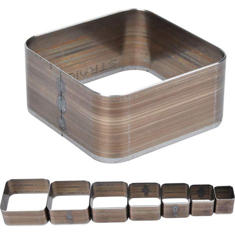 7-Piece High-Speed Steel Leather Cutting Die Set, 50mm to 20mm Square Cut for Cutting Wallet and Belt Corners (1/5)