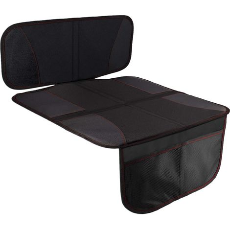 Protector de asiento de coche con bolsillos organizadores, cojín protector universal compatible con ISOFIX para niños, antideslizante y fácil de limpiar.