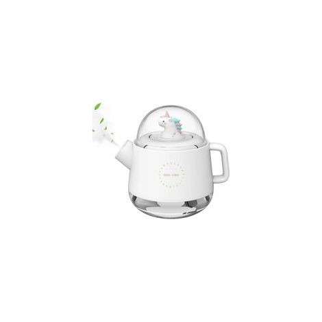 Humidificateur bébé à ultrasons avec veilleuse, design licorne, diffuseur d'huiles essentielles, blanc – (1/5)