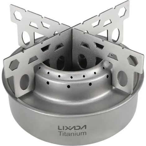Mini réchaud à alcool en titane, portable, pour le camping, la randonnée et les pique-niques. Réchaud de camping avec couvercle. Réchaud de cuisine portable. (1/5)