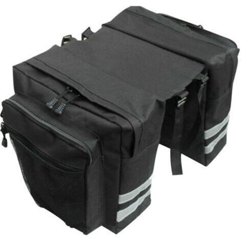 Sacoches de vélo deux pièces pour VTT - Matériau PVC imperméable - Accessoires de vélo - Résistantes aux déchirures - Bande réfléchissante à l'arrière - Conviennent aux vélos, VTT, etc. Noir (1/4)