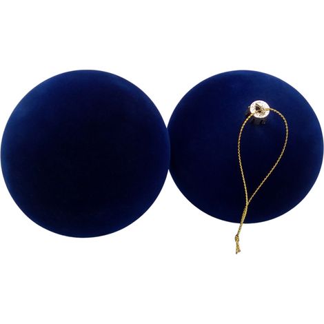 BURI Samt-Weihnachtsbaumkugeln 2er-Set 10cm Christbaumkugel Baumschmuck Dekokugel - blau