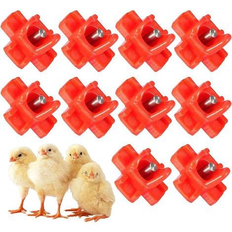 10pcs Eau Tetine Poulet Alimentateur, Abreuvoir Poulet Automatique, Abreuvoir a Poulet Bol d'eau en Plastique, pour Poule Volaille Canards Oiseau (1/5)