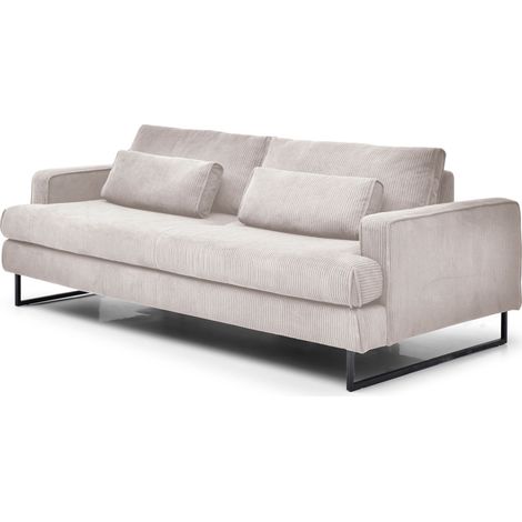 Canapé convertible 3 places Bangkok Velours côtelé Beige